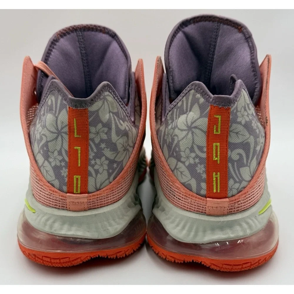 NIKE Lebron XIX Low Men's Size 12.5 Peach / Orange / Lavender / Neon DQ8344-600